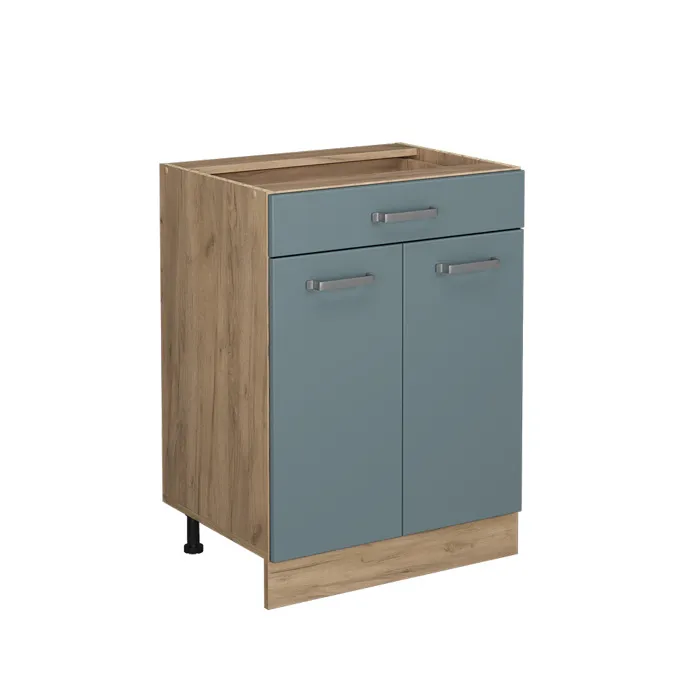 Vicco Meuble cuisine Bleu-gris 60cm avec tiroir, sans PT