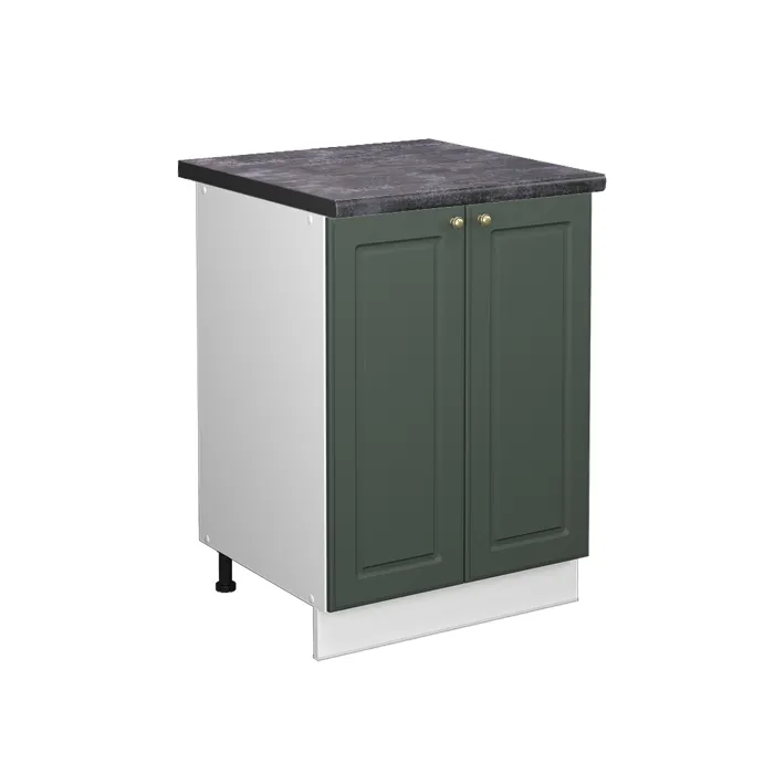 Vicco Meuble bas de cuisine Vert Or Campagne/Blanc 60cm plan de travail Anthracite