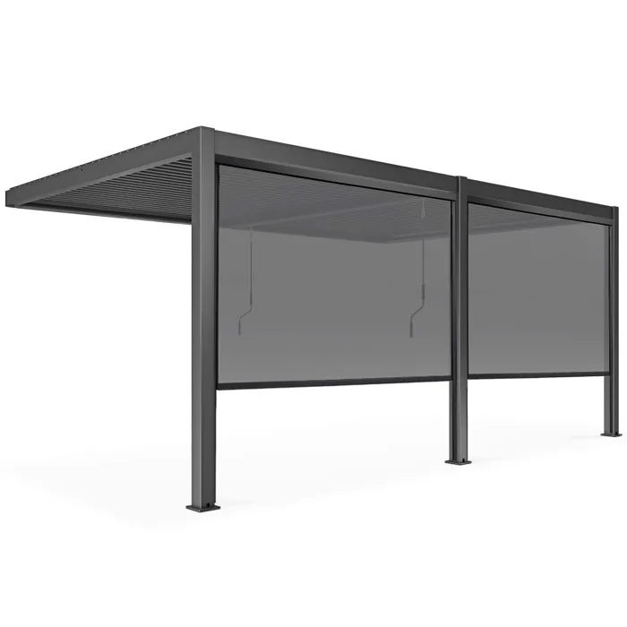 Pergola bioclimatique adossée 3x6m et 2 Stores 2,66 x 2,34m Oviala