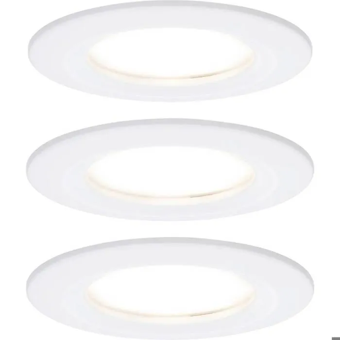 Spot encastré LED Nova Plus Coin Kit de base fixe IP44 rond 78 mm Coin 3x6W 3x470lm 230V gradable 2700K Blanc dépoli