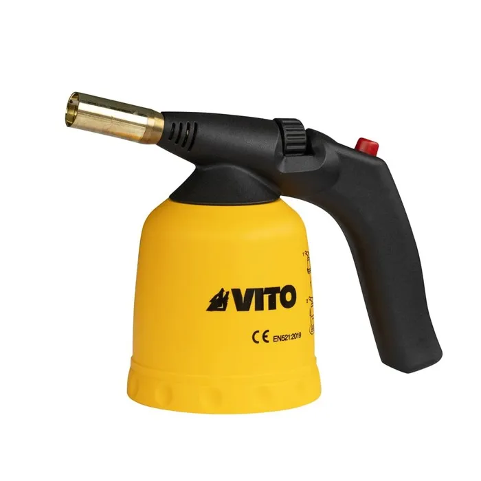 Lampe à souder gaz 1700W Allumage piezo 1200C Gaz Butane 190g Chalumeau gaz Bricolage Plomberie Soudure Cuisine