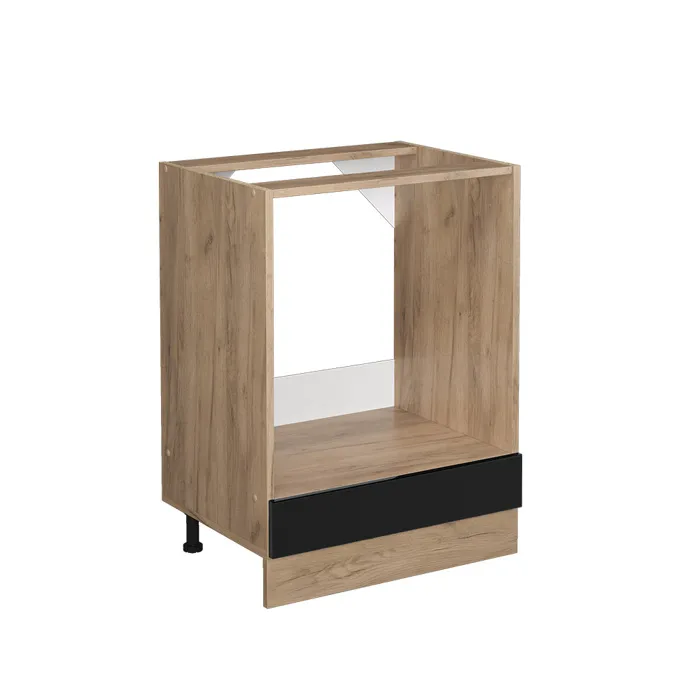 Vicco Meuble pour four Noir Haute brillance 60cm sans PT