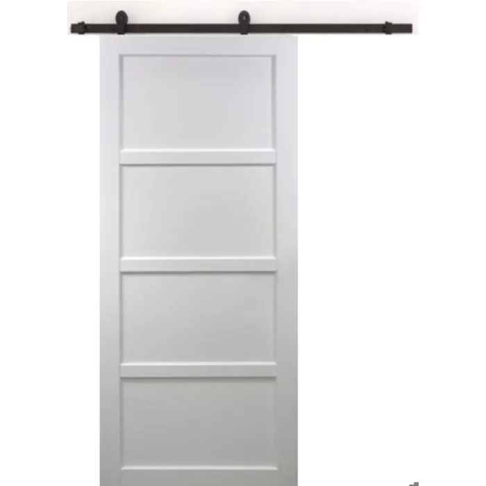 Porte Coulissante Tamera Blanc 4 Panneaux H204 X L93 Cm, Rail Roulettes Gd Menuiseries