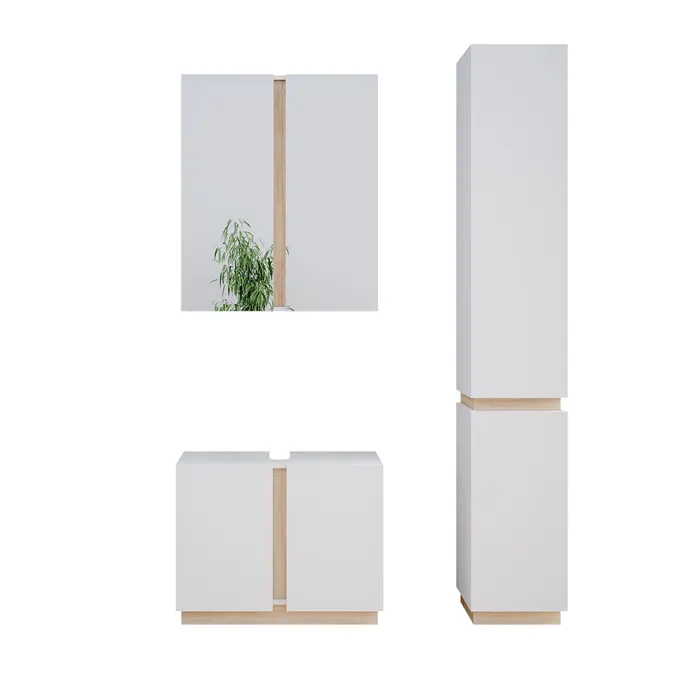 Vicco Meubles bain Blanc 3 pièces