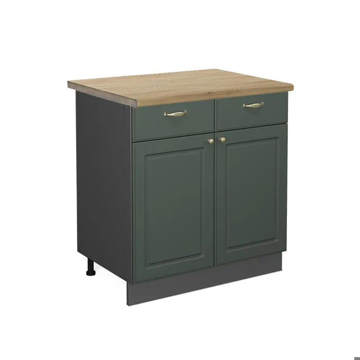 Vicco Meuble cuisine Vert Or Campagne 80cm, PT Chêne