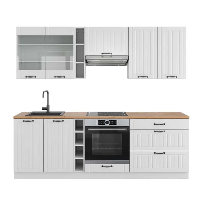 Vicco Cuisine Blanc campagne/blanc 235cm, PT Chêne