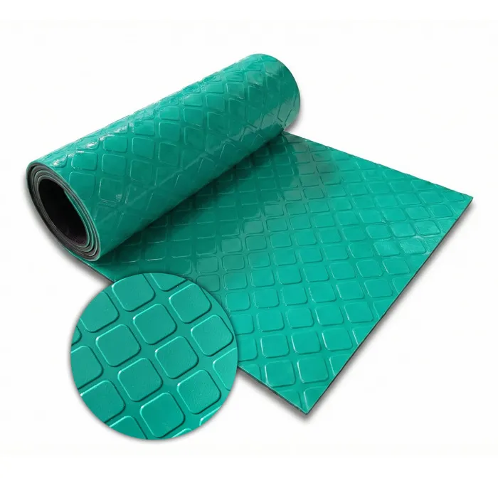 Revêtement sol PVC Quadra, Vert, 110 x 100 cm