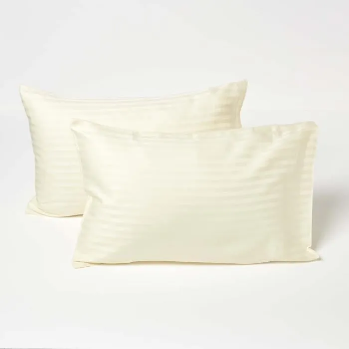 Lot De 2 Taie D'oreiller Enfant 40x60cm Jaune Coton Égyptien 330tc Homescapes