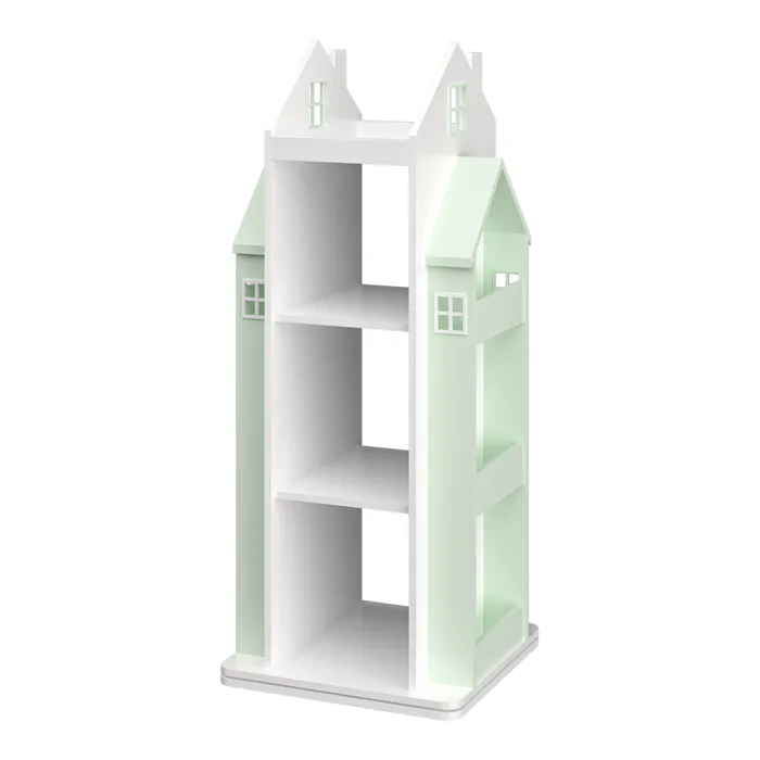 Étagère pivotante pour enfants Vipsali vert menthe / blanc en.casa