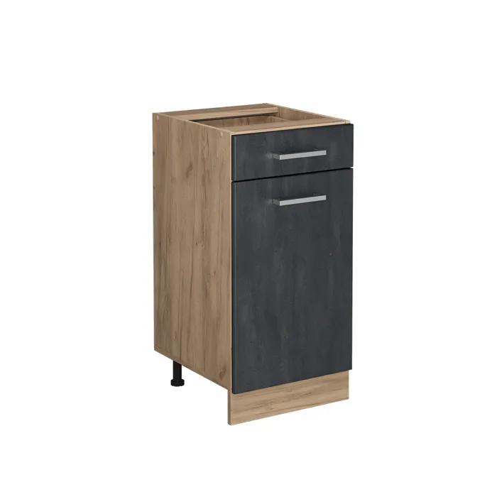 Vicco Meuble cuisine Béton noir/Chêne doré 40cm sans plan de travail