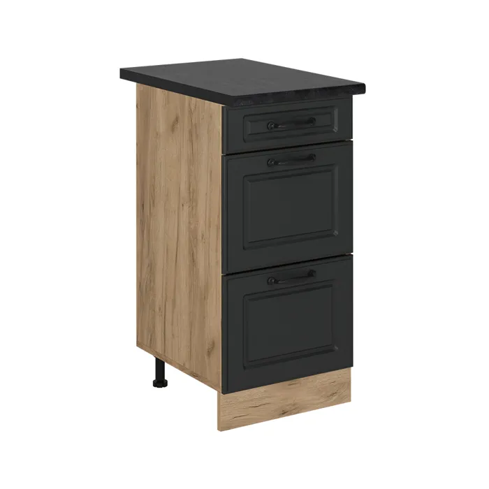 Vicco Meuble cuisine Anthracite campagne 40cm avec tiroirs, PT Anthracite