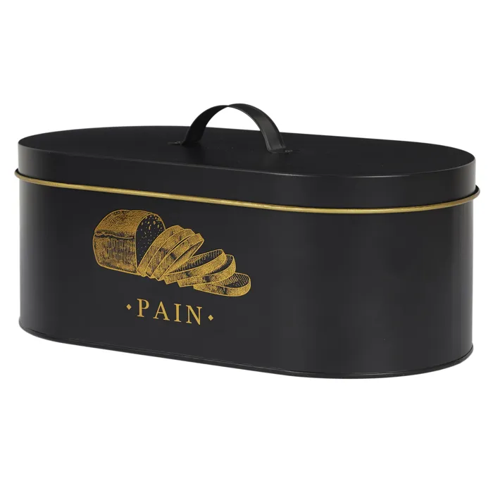 Boîte À Pain - Cook Concept - Métal - Noir Et Doré