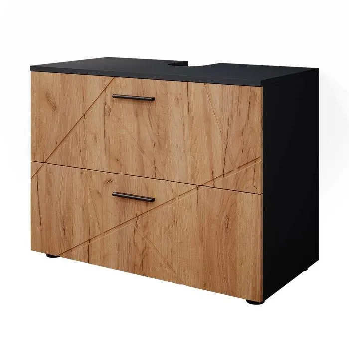 Vicco Meuble sous vasque simple Chêne doré/anthracite 80x58.6cm