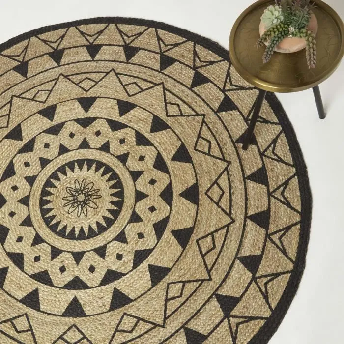 Tapis Rond Mandala En Jute 150cm - Homescapes