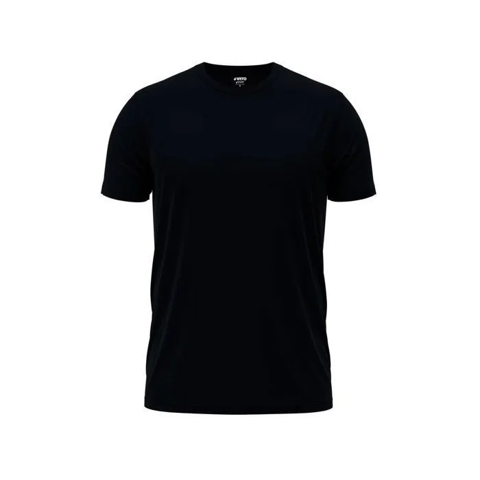 T-shirt Basique Noir Homme Femme Taille M 100 % Coton VITO