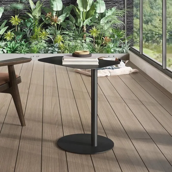 Table d'appoint Nastätten 50 x 50 x 38 cm noir mat en.casa