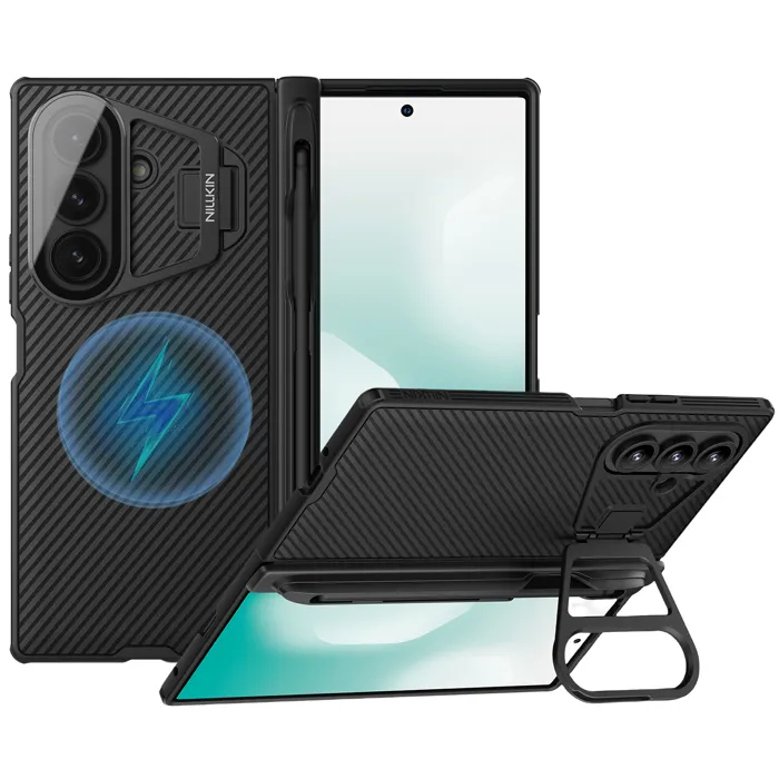 Coque Magnétique Nillkin Pour Samsung Galaxy Z Fold 7 Avec Stylet Et Béquille Noir
