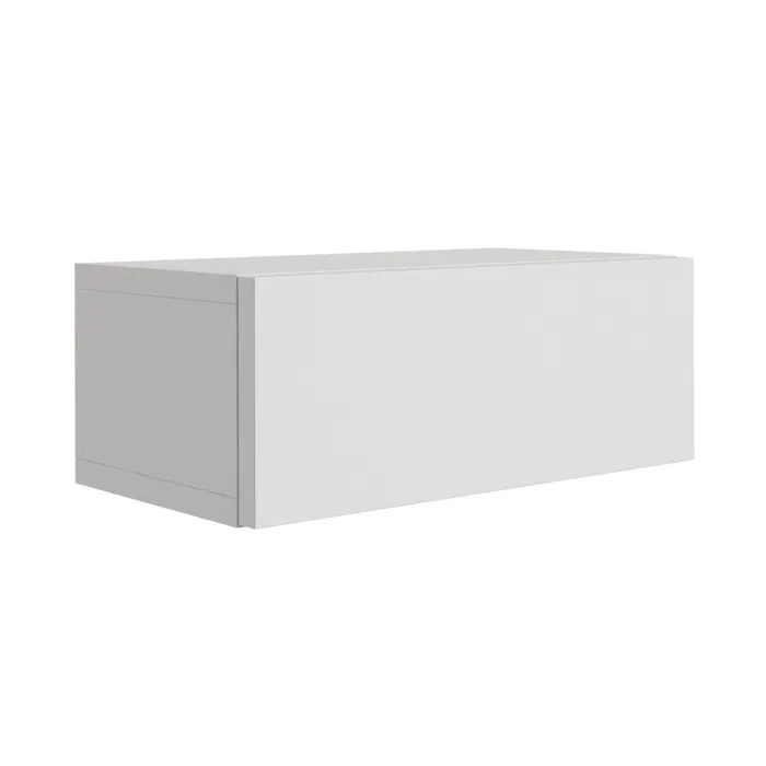 Table de chevet suspendue avec tiroir, façade lisse, blanc, 40 x 21,6 x 16 cm