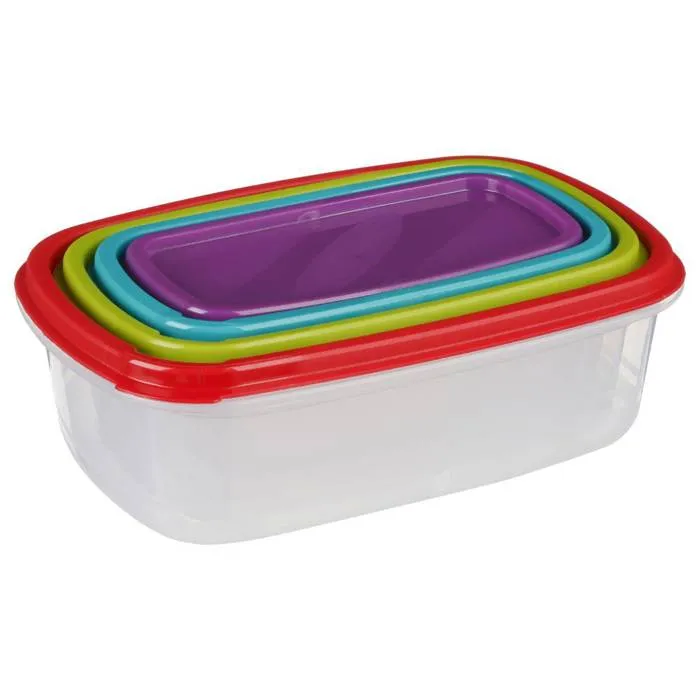4 Boîtes De Conservation "colors" Plastique - 5five