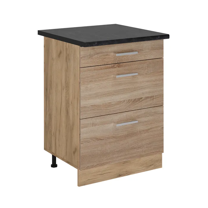 Vicco Meuble cuisine Sonoma 60cm avec tiroirs, PT Anthracite