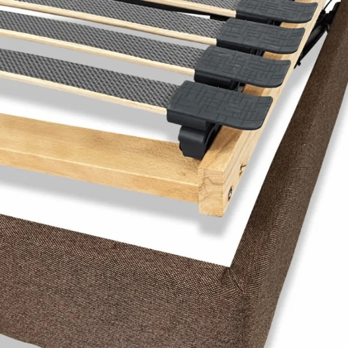 Sommier Électrique Relaxation 90x200 - 4 Lattes Doubles Réglables - Moteur Double Silencieux - Structure Bois Massif Wengé - Essenzia