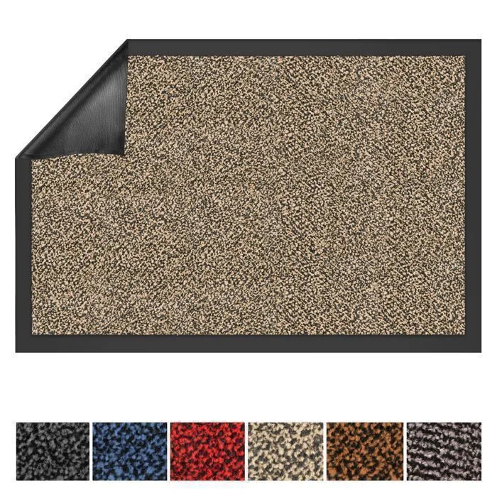 Tapis de Porte Paillasson d'entrée SKY moutarde-noir 60 x 90 cm