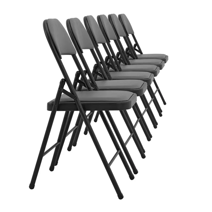 Lot de 6 Chaise de Bureau Similicuir gris pro.tec