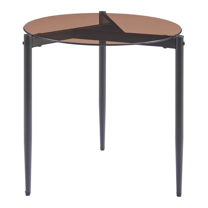 Table d'appoint Ulökantaa acier verre fumé 50 x 50 cm marron en.casa