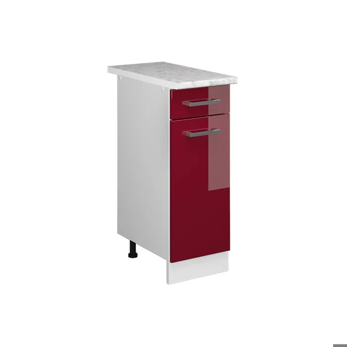 Vicco Meuble cuisine Rouge brillant 30cm, PT Marbre