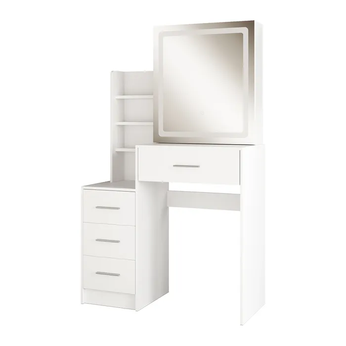 Coiffeuse avec miroir led blanc 80x132.5cm