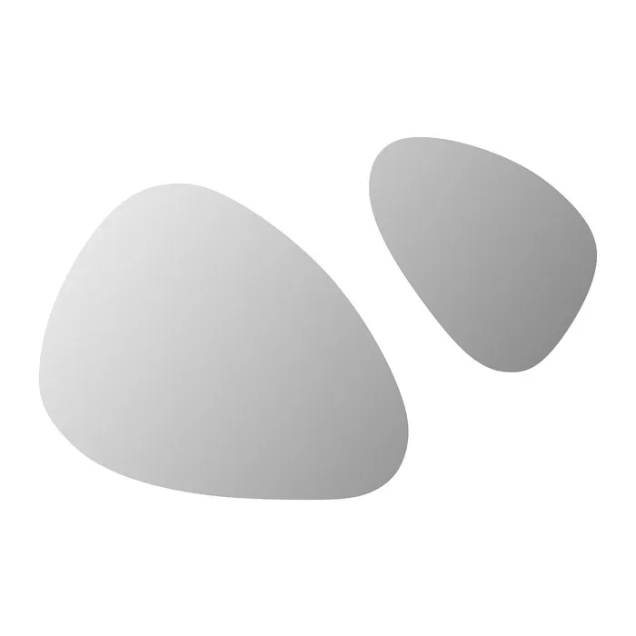 Lot de 2 miroirs muraux organiques sans cadre - L. 65 x H. 55 cm et L. 40 x H. 41 cm - YULIMI