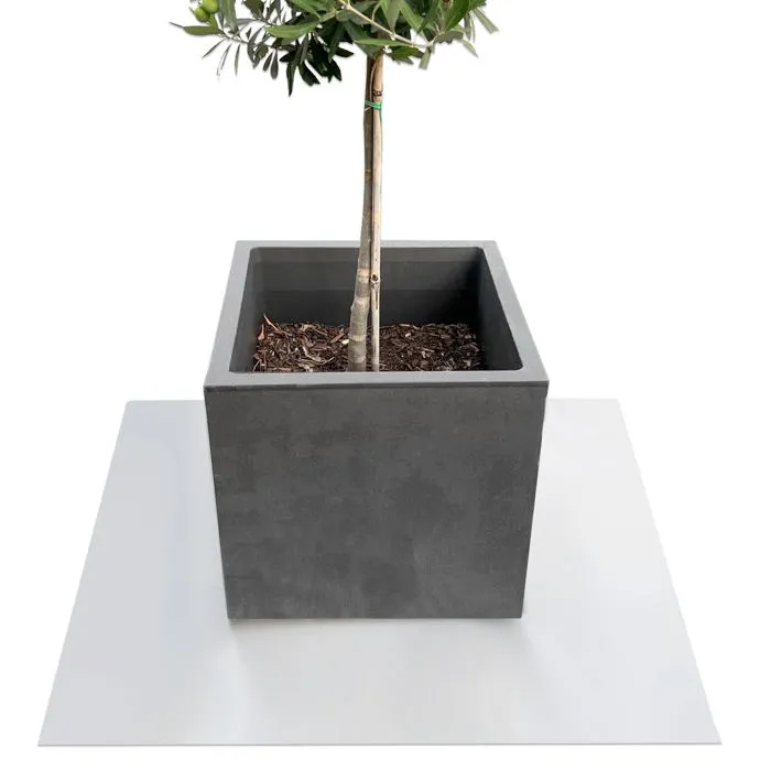 Tapis de jardinière Dessous de Pot de Fleur Majesty, Carré 90 x 90 cm, Gris clair - Floordirekt
