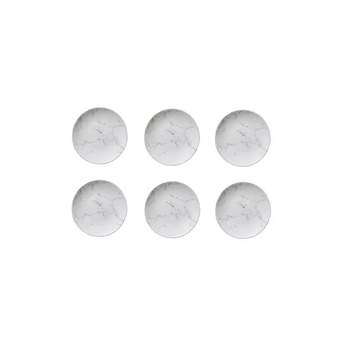 Lot de 6 Assiettes à Dessert "Geom" 20cm Blanc