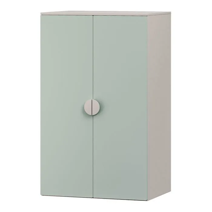 Armoire pour enfants Sandnes 123 x 60 x 40 cm blanc vert menthe en.casa