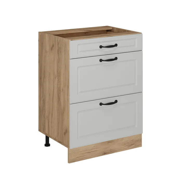 Vicco Meuble cuisine Blanc campagne 60cm avec tiroirs, sans PT