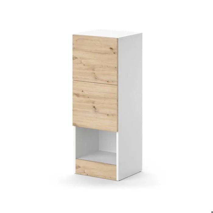 Vicco Meuble de rangement de salle de bain Blanc 35x92cm avec 2 tiroirs