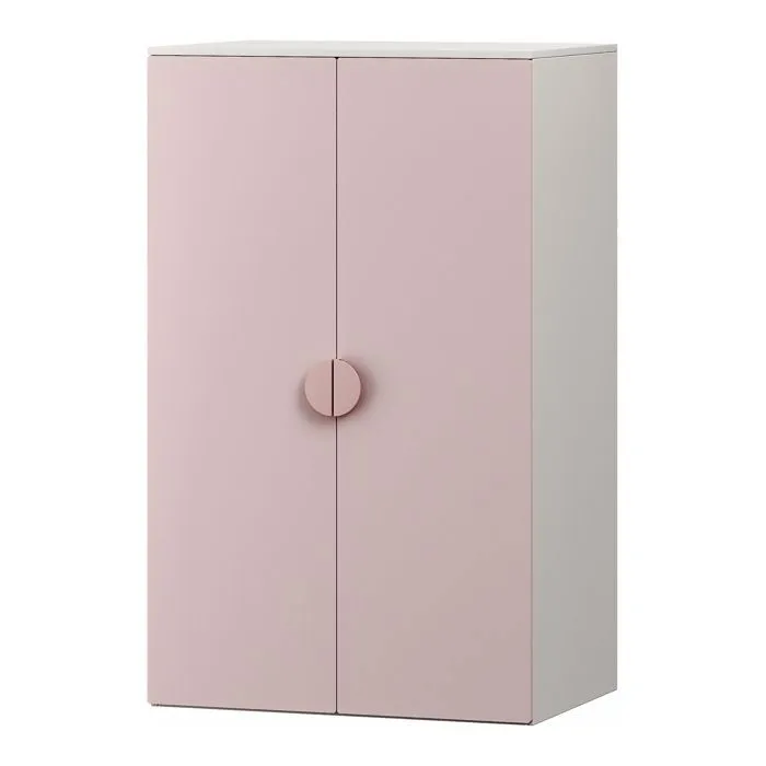 Armoire pour enfants Sandnes 123 x 60 x 40 cm blanc rose en.casa
