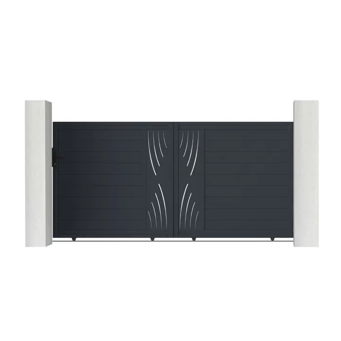 Portail coulissant 3m VELETA H.160cm aluminium gris