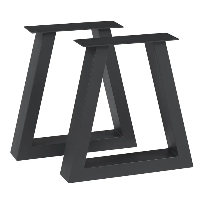 Lot de 2 pieds de table Greiling acier 40 x 40 cm noir en.casa