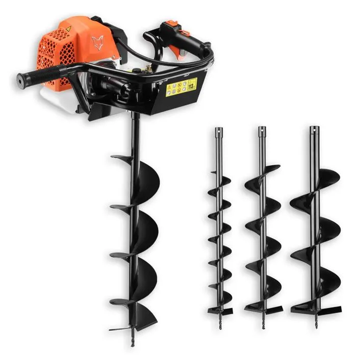 Tarière Thermique - Fuxtec Fx-eb162 - 62cm3 Mèches 80cm Et Diamètre 100, 150 Et 200mm