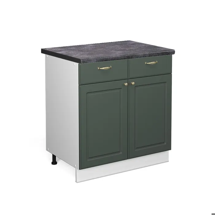 Vicco Meuble cuisine Vert Or Campagne/Blanc 80cm plan de travail Anthracite