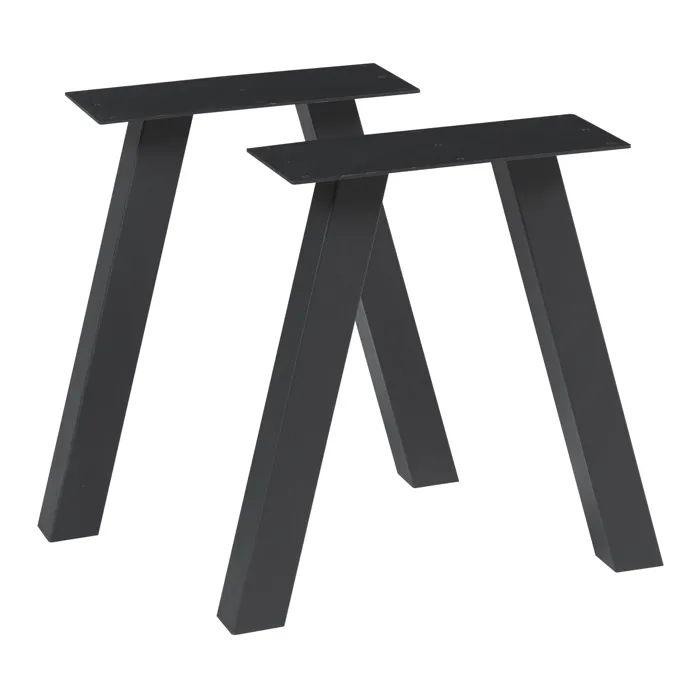 Lot de 2 pieds de table Mariager acier 42 x 40 cm noir en.casa