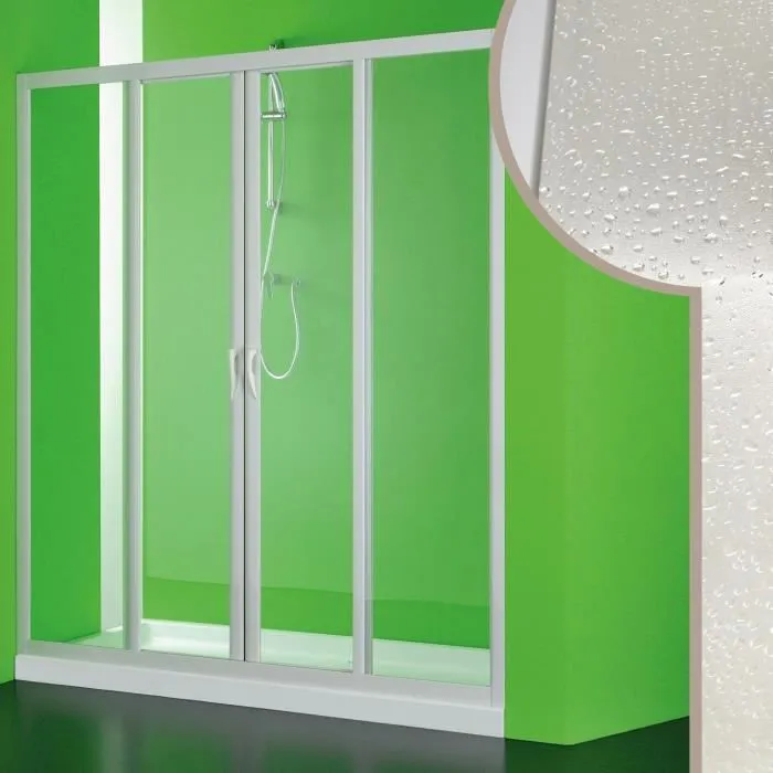 Paroi douche 130 CM en acrylique mod. Mercurio 2 avec ouverture centrale