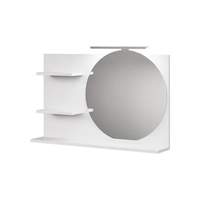 Vicco Étagère à miroir Blanc 80x50cm avec 3 compartiments ouverts