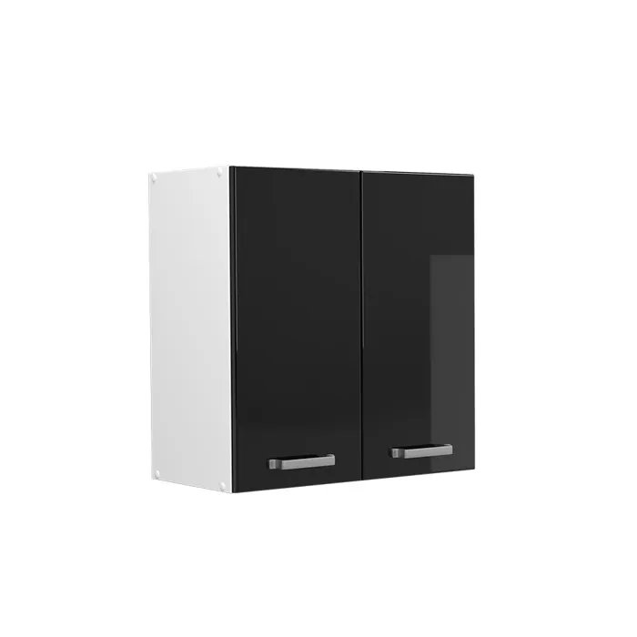 Vicco Elément haut de cuisine Noir Haute brillance 60cm