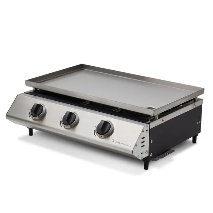 Plancha Gaz Cadix 3 Feux - Plaque Inox 62 X 37,5 Cm - Jusqu'à 8 Convives
