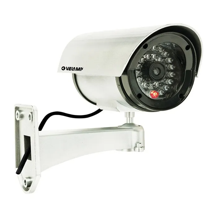 SILVEREYE: Fausse caméra vidéo, avec LED rouge. Fonctionne avec 2 piles AA (non incluses). Argent