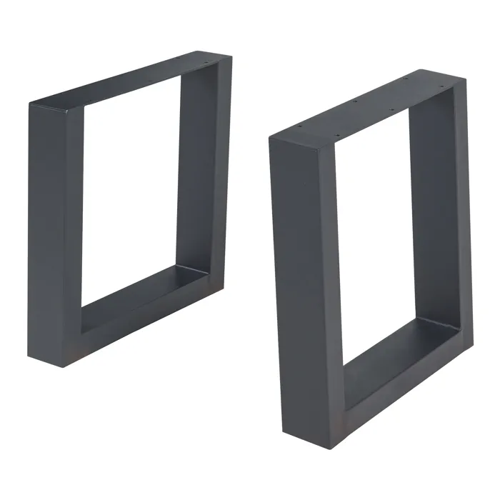 Lot de 2 pieds de table Lülsfeld acier 40 x 43 cm noir en.casa
