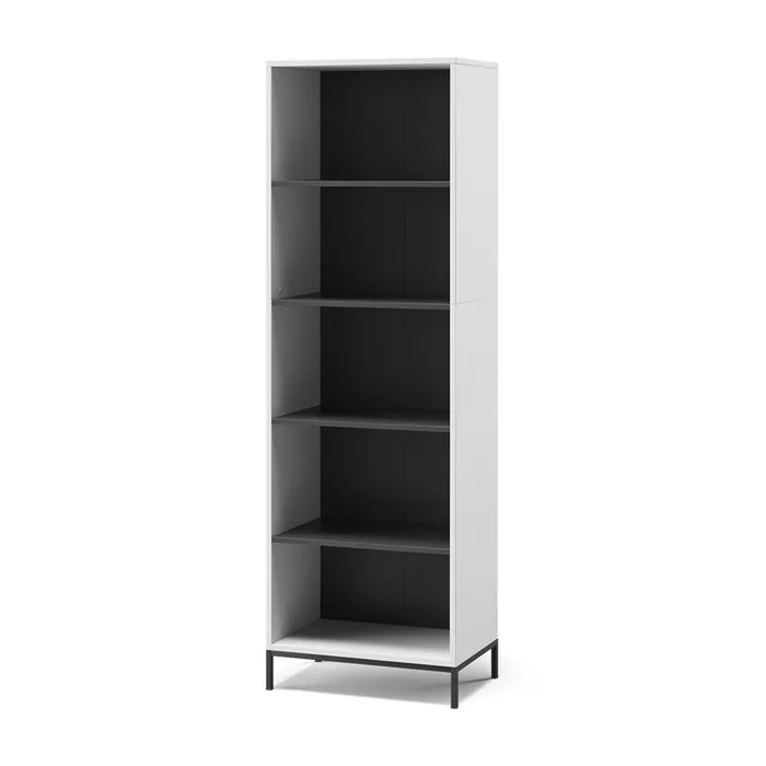 Vicco Bibliothèque Blanc 60x180cm avec 5 compartiments