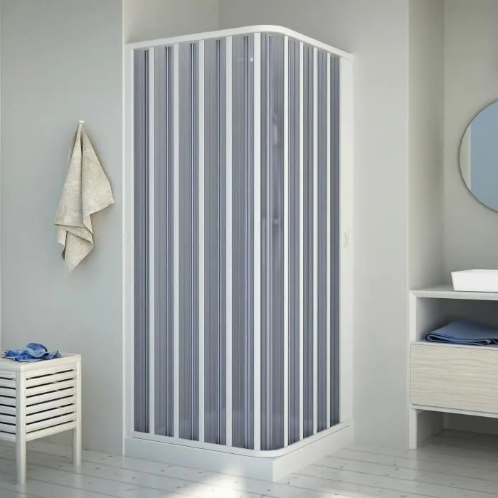 Cabine douche 90x90CM H185 en Plastique pvc modèle Energy avec l'ouverture latérale